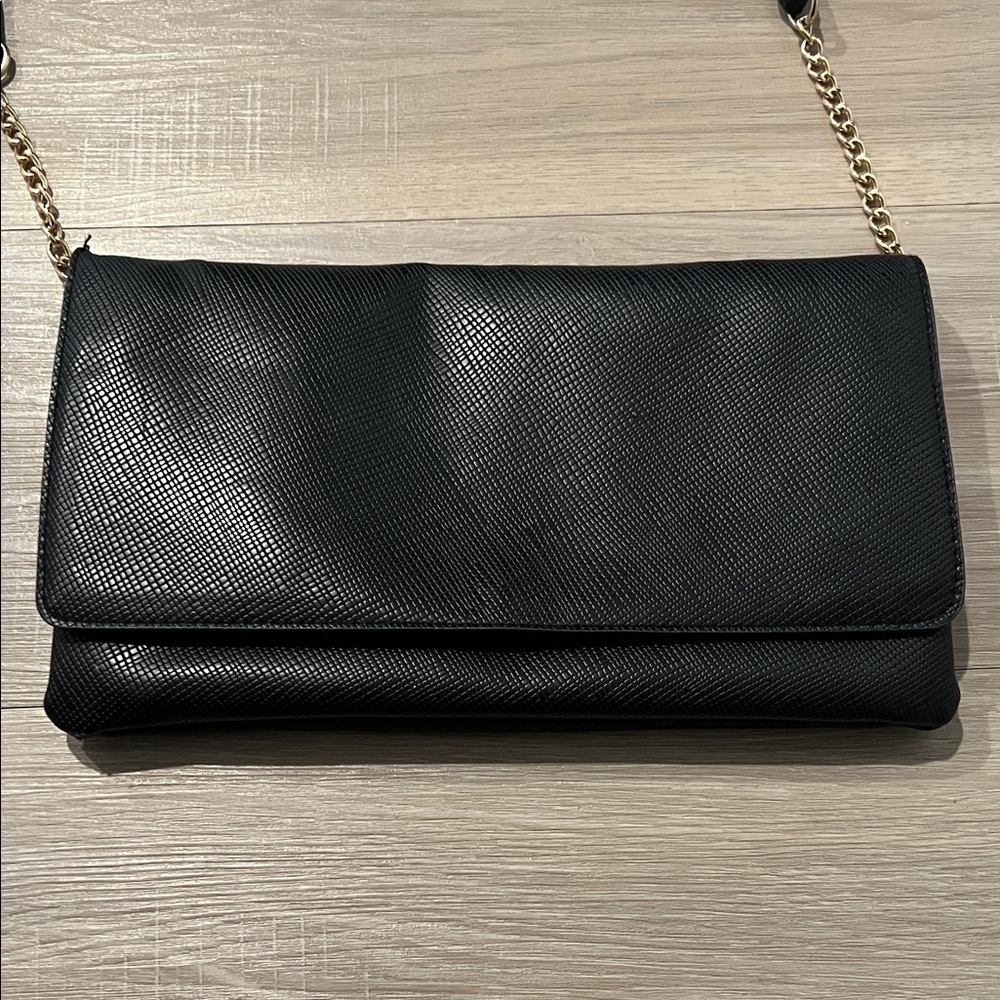 a new day Black Textured Clutch